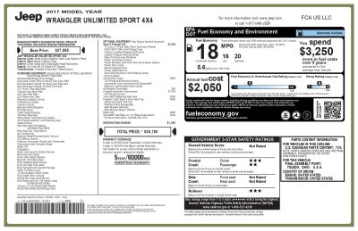 2017 Jeep Wrangler Unlimited Sport