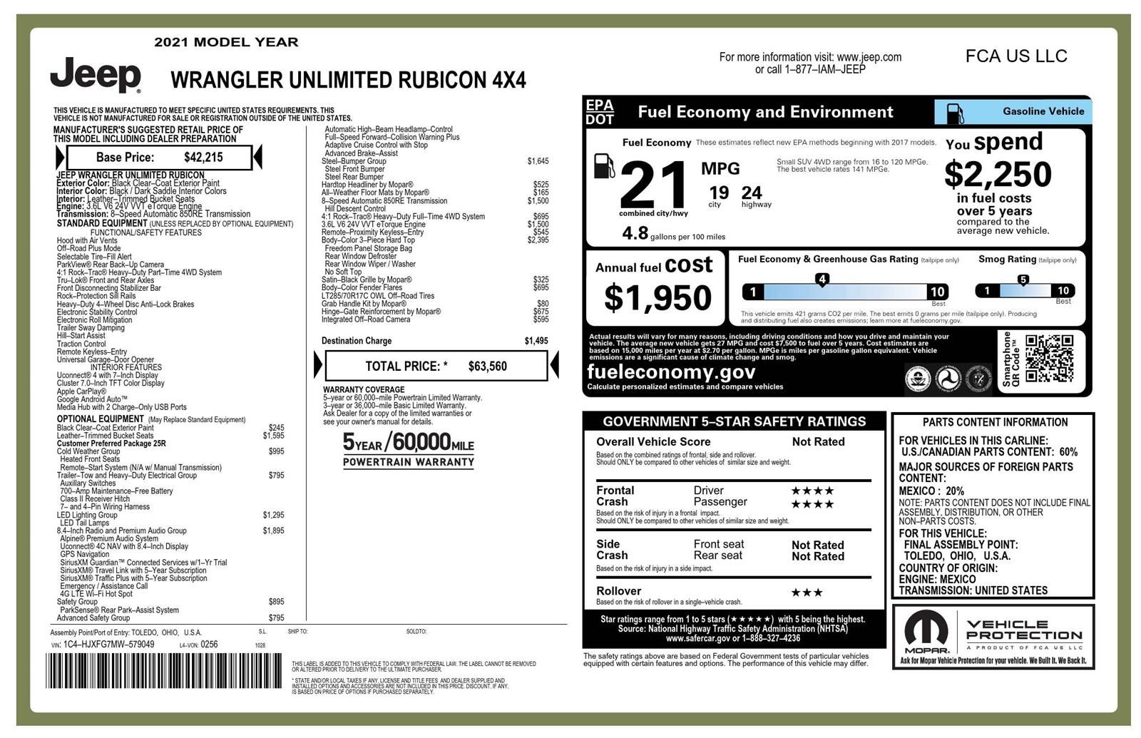 2021 Jeep Wrangler Unlimited Rubicon