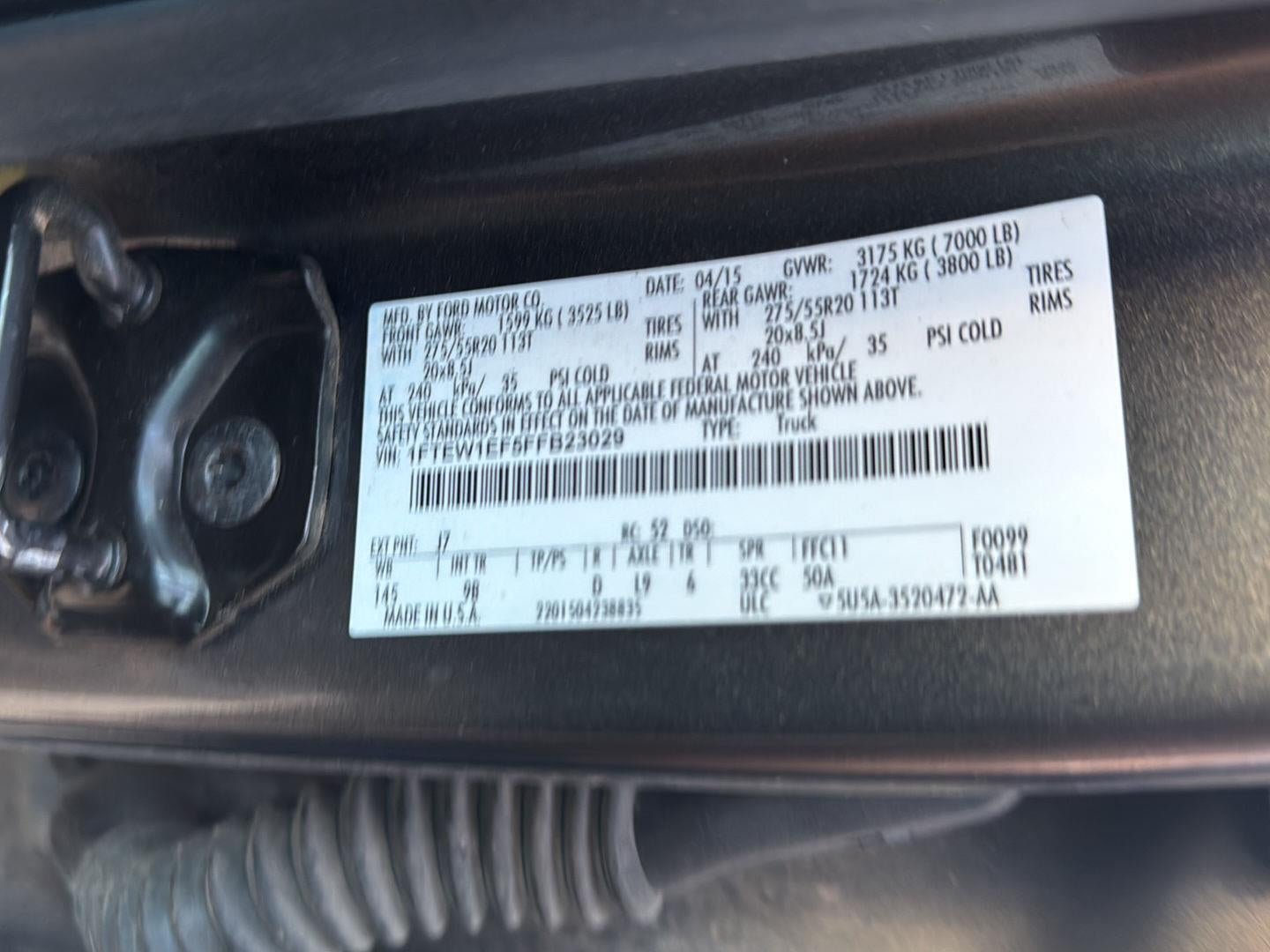 2015 Ford F-150 Platinum