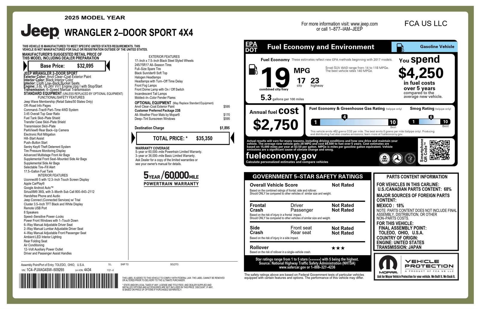 2025 Jeep Wrangler Sport