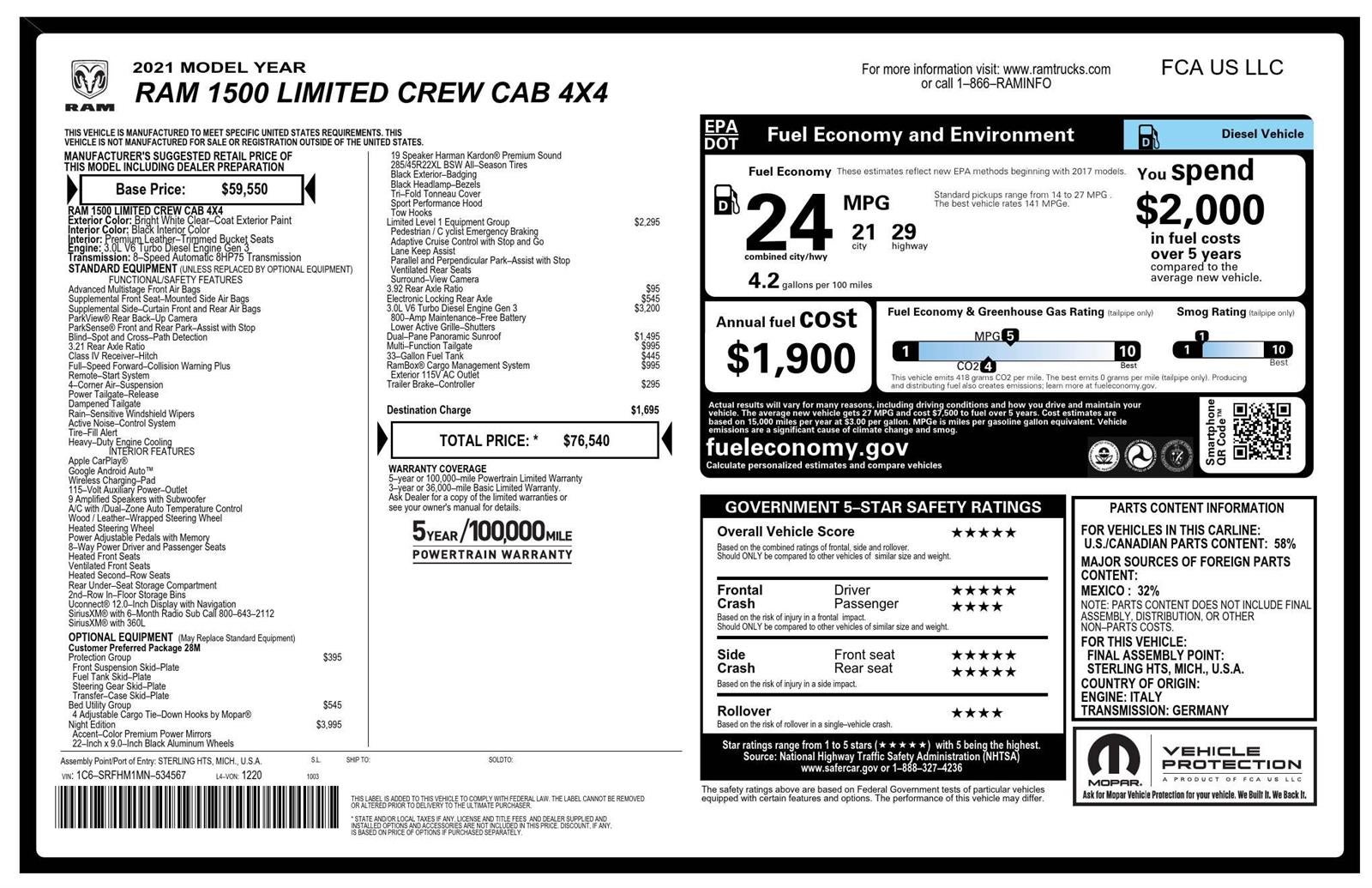 2021 RAM 1500 Limited