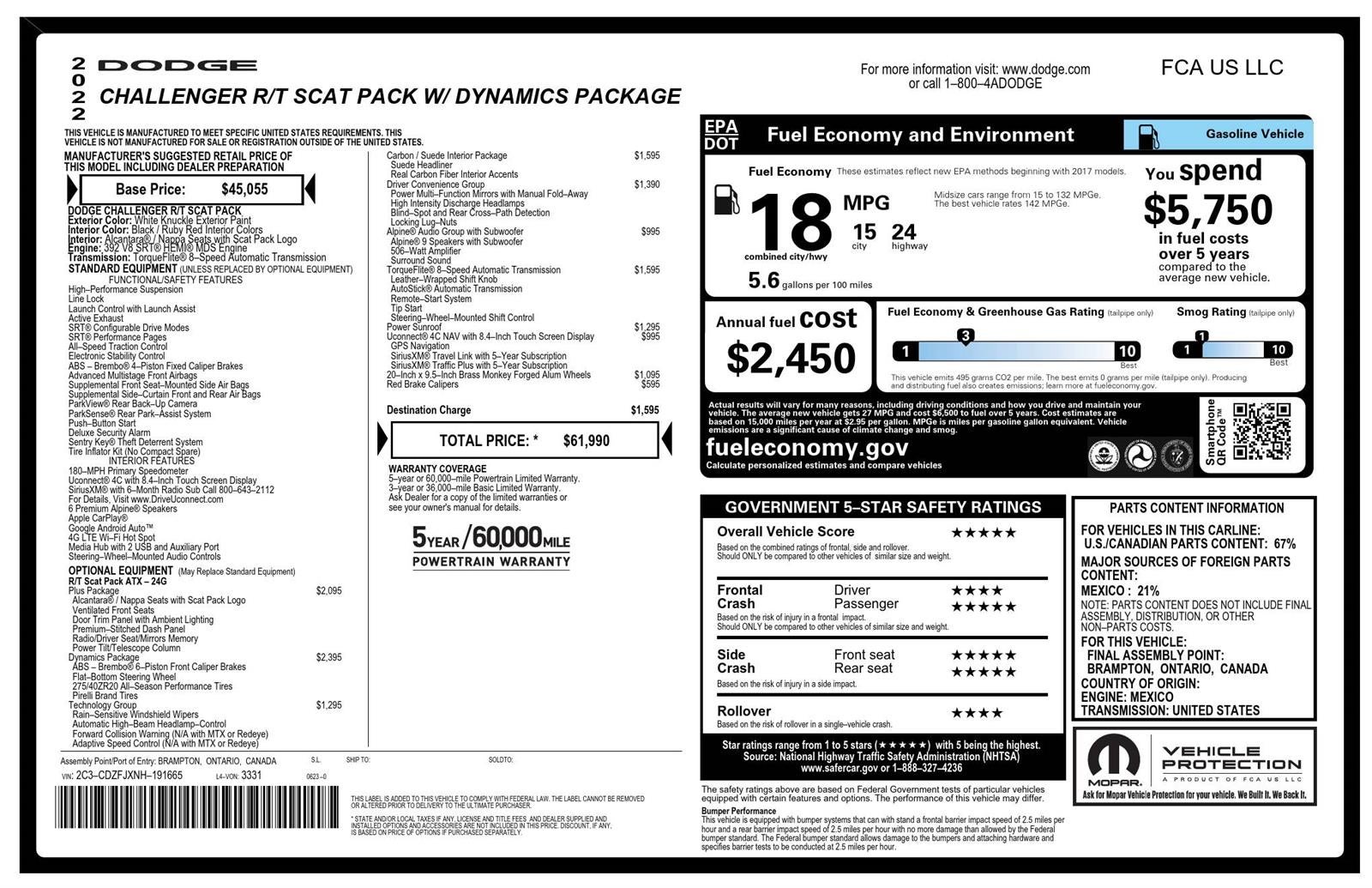 2022 Dodge Challenger R/T Scat Pack