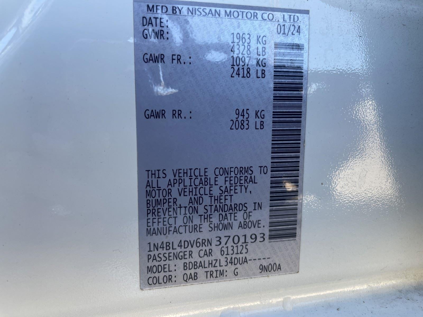 2024 Nissan Altima 2.5 SV