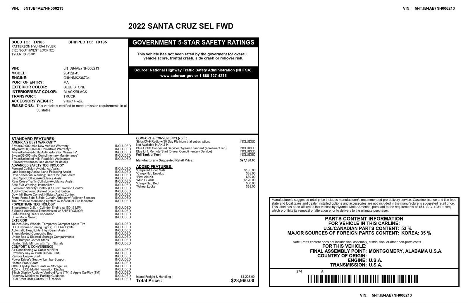 2022 Hyundai Santa Cruz SEL