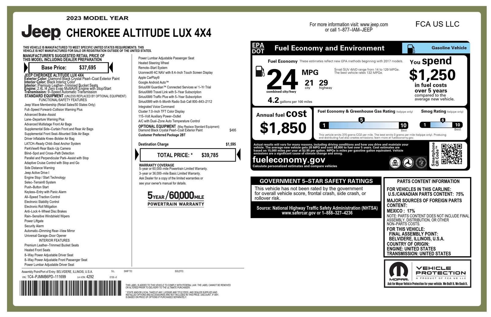 2023 Jeep Cherokee Altitude Lux