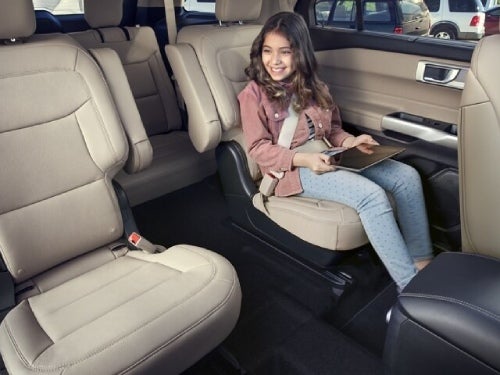 2024 Ford Explorer view of middle and back seats with child in middle seat