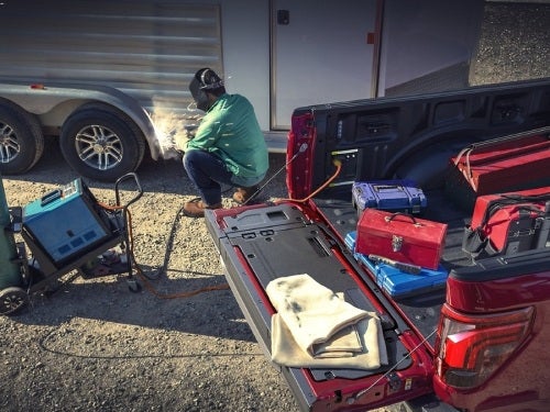 2024 Ford F-150 view of usage of propower onboard at a jobsite